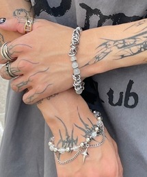 XU（エックスユー）の「【Never mind the XU】stone chain bracelet / 【ネバーマインド ザ エックスユー】ストーンチェーンブレスレットシルバーブレスレット（ブレスレット）」
