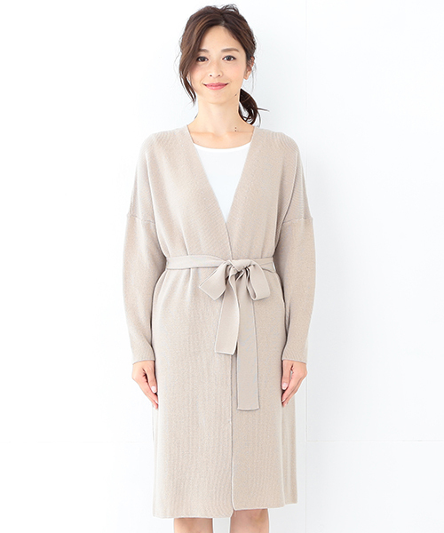 Demi-Luxe BEAMS（デミルクス ビームス）の「Demi-Luxe BEAMS / アゼ ロングカーディガン（カーディガン/ボレロ・レディース・ベージュ/ネイビー・ONE SIZE）」の12枚目の写真