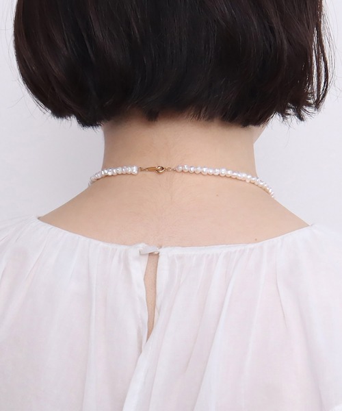 Dot＆Stripes CHILD WOMAN（ドットアンドストライプス　チャイルドウーマン）の「淡水ポテトパール ショートネックレス（ネックレス・レディース・キナリ・FREE）」の3枚目の写真