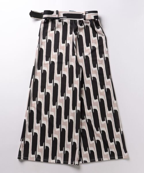 Settimissimo（セッティミッシモ）の「ITALY ジオメトリック柄 友布ベルト付 クロップドパンツ（その他パンツ・レディース・ブラック/ピンク・FREE）」の7枚目の写真