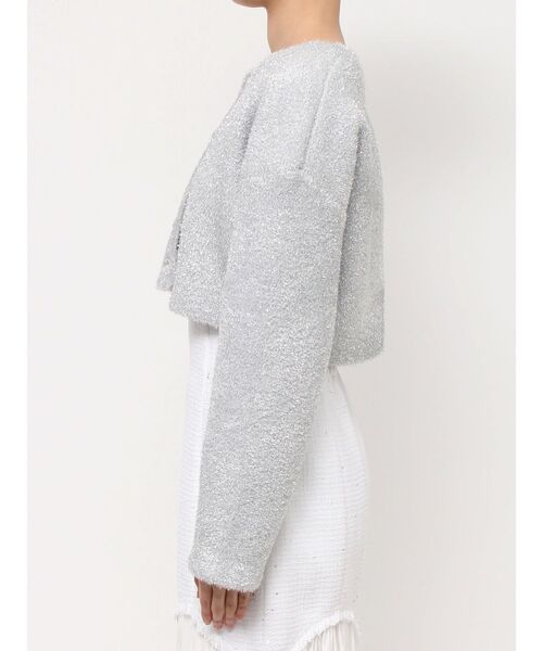 MERCURYDUO(マーキュリーデュオ)の「フィルムシャギーWフェイスニットカーディガン(カーディガン/ボレロ・レディース・ライトブルー/オフホワイト/シルバー・FREE)」の17枚目の写真