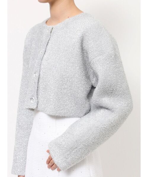 MERCURYDUO(マーキュリーデュオ)の「フィルムシャギーWフェイスニットカーディガン(カーディガン/ボレロ・レディース・ライトブルー/オフホワイト/シルバー・FREE)」の20枚目の写真
