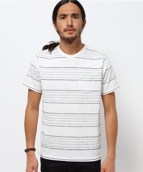 SEVENDAYS=SUNDAY（セブンデイズサンデイ）の「ボーダープリント　半袖プルオーバー（Tシャツ/カットソー・メンズ・ネイビー/オフホワイト・MEDIUM/SMALL/LARGE）」の3枚目の写真