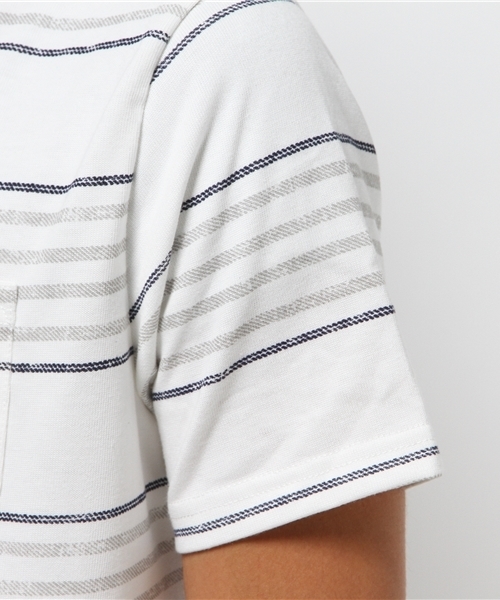 SEVENDAYS=SUNDAY（セブンデイズサンデイ）の「ボーダープリント　半袖プルオーバー（Tシャツ/カットソー・メンズ・ネイビー/オフホワイト・MEDIUM/SMALL/LARGE）」の7枚目の写真