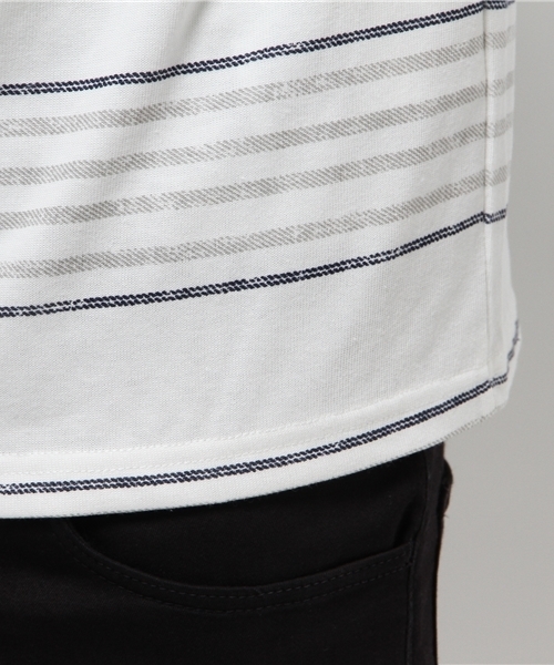 SEVENDAYS=SUNDAY（セブンデイズサンデイ）の「ボーダープリント　半袖プルオーバー（Tシャツ/カットソー・メンズ・ネイビー/オフホワイト・MEDIUM/SMALL/LARGE）」の9枚目の写真