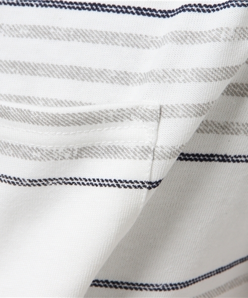 SEVENDAYS=SUNDAY（セブンデイズサンデイ）の「ボーダープリント　半袖プルオーバー（Tシャツ/カットソー・メンズ・ネイビー/オフホワイト・MEDIUM/SMALL/LARGE）」の10枚目の写真