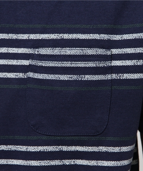 SEVENDAYS=SUNDAY（セブンデイズサンデイ）の「ボーダープリント　半袖プルオーバー（Tシャツ/カットソー・メンズ・ネイビー/オフホワイト・MEDIUM/SMALL/LARGE）」の11枚目の写真