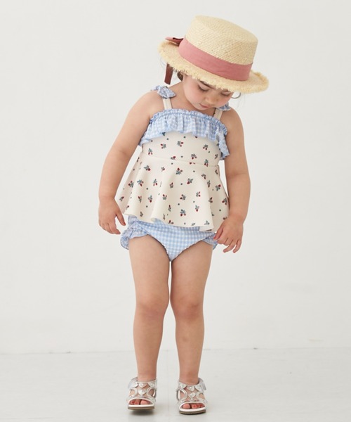 petit main(プティマイン)の「【SWIM】小花柄タンキニ(水着・キッズ・ライトピンク/アイボリー・90cm/80cm/130cm/120cm/110cm/100cm)」の16枚目の写真
