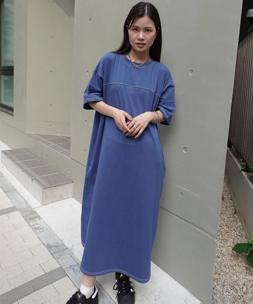 CORNERS（コーナーズ）の「配色ステッチオーバーサイズ半袖Tシャツ