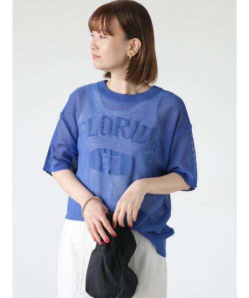 Lugnoncure（ルノンキュール）の「◎前後2WAYシアーロゴニット（ニット/セーター・レディース・ブルー/グレー/ベージュ・F）」の18枚目の写真