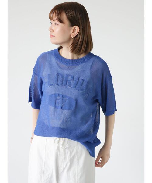 Lugnoncure（ルノンキュール）の「◎前後2WAYシアーロゴニット（ニット/セーター・レディース・ブルー/グレー/ベージュ・F）」の9枚目の写真