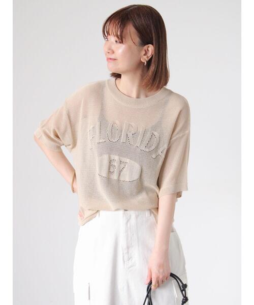 Lugnoncure（ルノンキュール）の「◎前後2WAYシアーロゴニット（ニット/セーター・レディース・ブルー/グレー/ベージュ・F）」の17枚目の写真