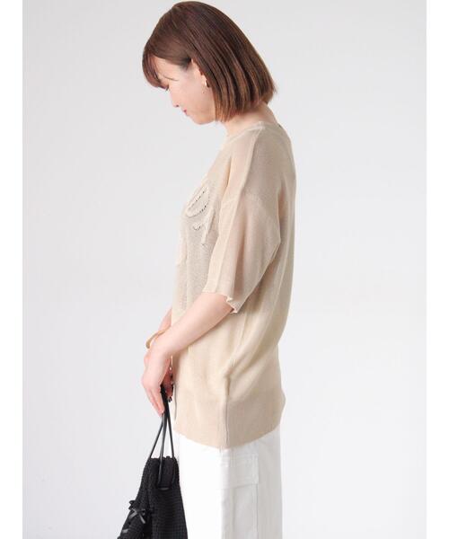 Lugnoncure（ルノンキュール）の「◎前後2WAYシアーロゴニット（ニット/セーター・レディース・ブルー/グレー/ベージュ・F）」の16枚目の写真