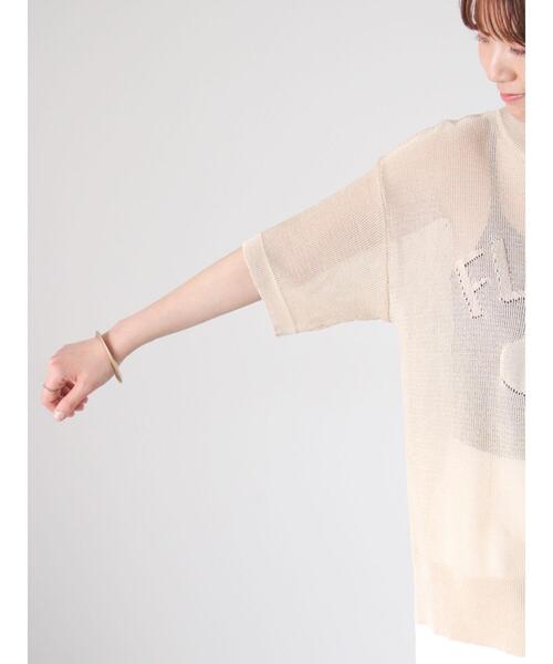 Lugnoncure（ルノンキュール）の「◎前後2WAYシアーロゴニット（ニット/セーター・レディース・ブルー/グレー/ベージュ・F）」の13枚目の写真