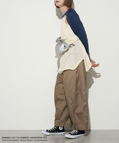 KANGOL(カンゴール)の「【KANGOL×CIAOPANIC×GRAIN】ナイロンショルダー巾着バッグ(ショルダーバッグ・レディース・シルバー・FREE)」の12枚目の写真