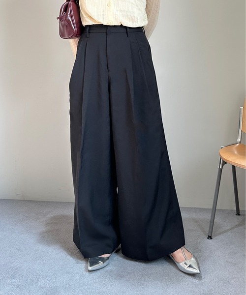 1chaku.(イッチャク)の「ローライズワイドスラックス(スラックス・レディース・モカ/ブラック/ブルーグレー/グレイッシュベージュ/ダークブラウン/サンドグレー/グレー/ライトブラウン・マルチサイズ)」の20枚目の写真