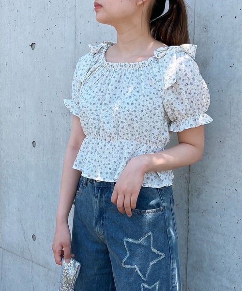 AS KNOW AS plus(アズノゥアズプラス)の「◎肩リボンオフショル半袖ブラウス(シャツ/ブラウス・レディース・グリーン系/ピンク系/ホワイト系・FREE)」の20枚目の写真