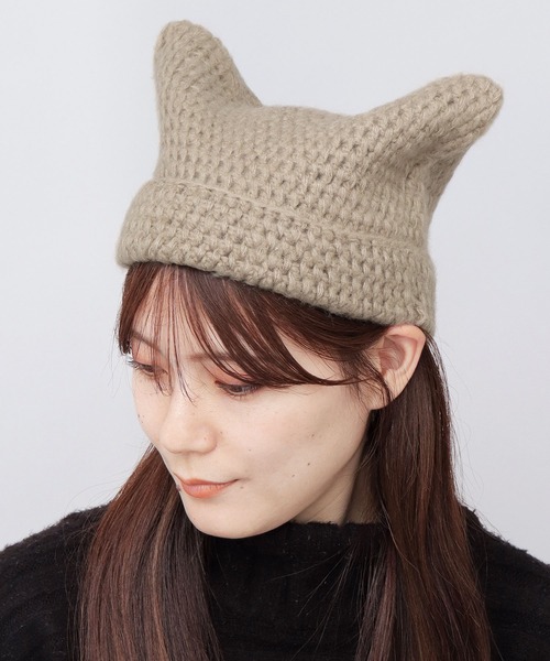 ふんわり 猫耳 ニットキャップ（ニットキャップ/ビーニー