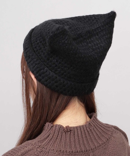 Basiquenti(ベーシックエンティ)の「ふんわり 猫耳 ニットキャップ(ニットキャップ/ビーニー・レディース・ブラック/アイボリー/グレイッシュベージュ・FREE)」の14枚目の写真