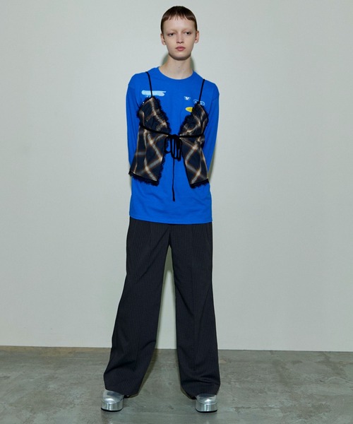 MAISON SPECIAL（メゾンスペシャル）の「Sponsor Logo Print Long Sleeve T-shirt/スポンサーロゴロンTEE【MAISON SPECIAL/メゾンスペシャル】（Tシャツ/カットソー・レディース・ブルー/ブラック/ホワイト・FREE）」の7枚目の写真