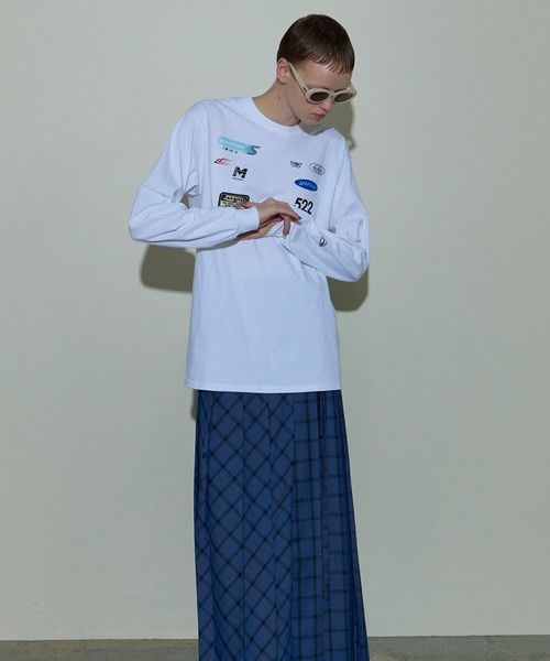 Sponsor Logo Print Long Sleeve T-shirt/スポンサーロゴロンTEE