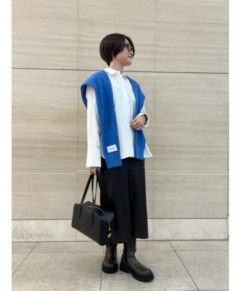 ミラオーウェン　フェイクレザーストレートスカート Mila Owen（ミラオーウェン）の「フェイクレザーストレート