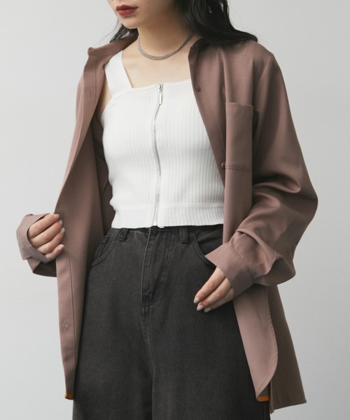 Solace（ソレイス）の「スクエアカットジップトップス（タンクトップ・レディース・ブラック/ホワイト・FREE）」の18枚目の写真