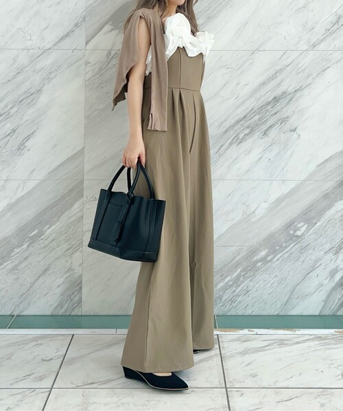 ESPERANZA(エスペランサ)の「\収納上手になれる/2WAYショルダー仕切り付合皮トート(ショルダーバッグ・レディース・グレー/こしょう色系/ブラック・FREE)」の11枚目の写真