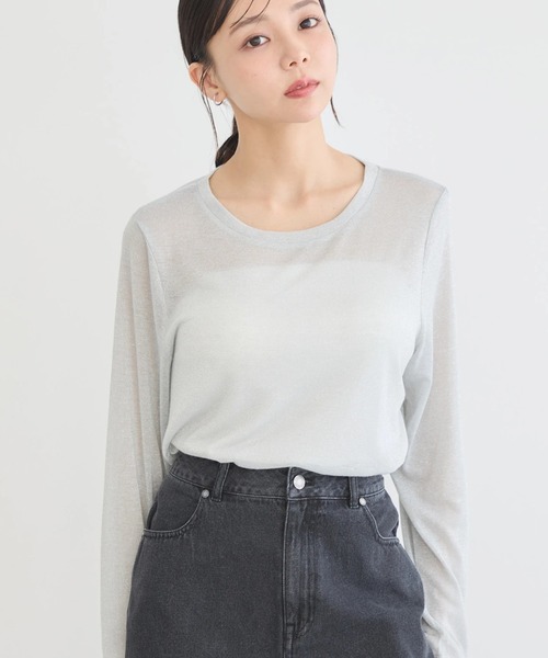 earth music&ecology（アースミュージックアンドエコロジー）の「ラメシアープルオーバー（インナーウェア/肌着・レディース・シルバー/ブルー/ブラック/ゴールド・S/M）」の4枚目の写真