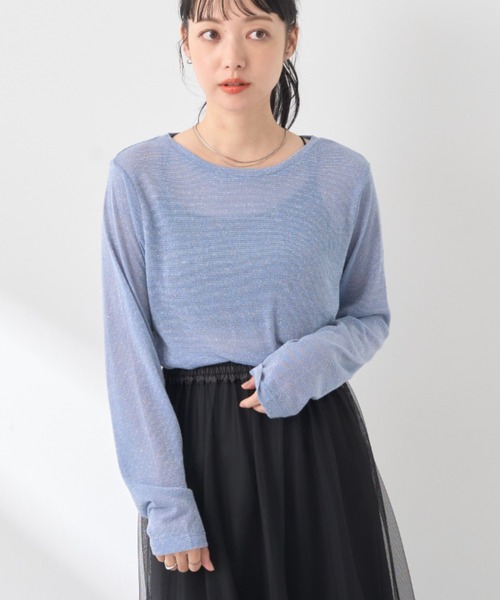 earth music&ecology（アースミュージックアンドエコロジー）の「ラメシアープルオーバー（インナーウェア/肌着・レディース・シルバー/ブルー/ブラック/ゴールド・S/M）」の3枚目の写真