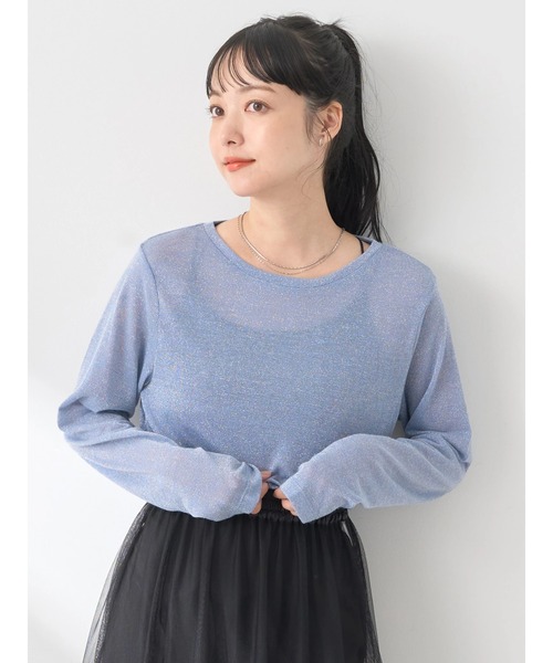 earth music&ecology（アースミュージックアンドエコロジー）の「ラメシアープルオーバー（インナーウェア/肌着・レディース・シルバー/ブルー/ブラック/ゴールド・S/M）」の5枚目の写真