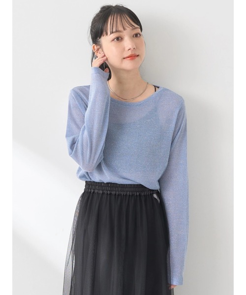 earth music&ecology（アースミュージックアンドエコロジー）の「ラメシアープルオーバー（インナーウェア/肌着・レディース・シルバー/ブルー/ブラック/ゴールド・S/M）」の6枚目の写真