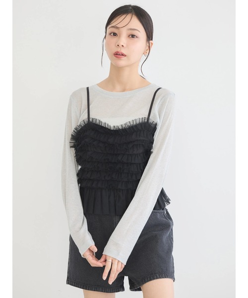 earth music&ecology（アースミュージックアンドエコロジー）の「ラメシアープルオーバー（インナーウェア/肌着・レディース・シルバー/ブルー/ブラック/ゴールド・S/M）」の15枚目の写真