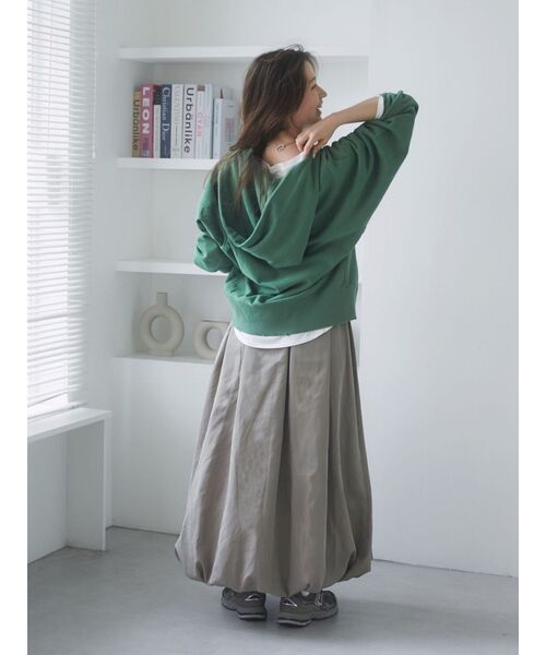 Ungrid（アングリッド）の「ダメージデザインロゴルーズパーカー（パーカー・レディース・グリーン/ライトグレー/パープル・FREE）」の15枚目の写真