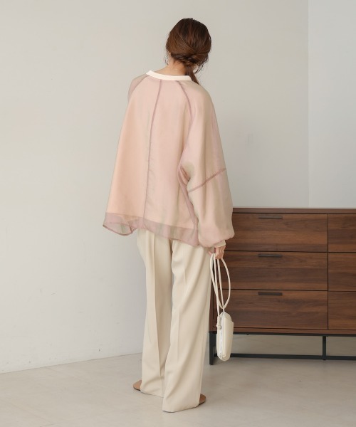 Bab(バブ)の「【再販!】シアーレイヤード裏毛スウェット(スウェット・レディース・グリーン/ホワイト系その他/ブラック/グレー系その他2/オフホワイト・FREE)」の10枚目の写真