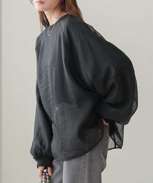 Bab(バブ)の「【再販!】シアーレイヤード裏毛スウェット(スウェット・レディース・グリーン/ホワイト系その他/ブラック/グレー系その他2/オフホワイト・FREE)」の18枚目の写真