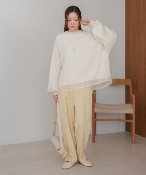 セール】【再販！】シアーレイヤード裏毛スウェット（スウェット