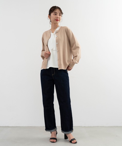 ANNA LUNA(アンナルナ)の「【ANNA LUNA】脱マンネリ!大人上品なビジューボタンカーディガン(カーディガン/ボレロ・レディース・ブラック/ベージュ・MEDIUM/LARGE)」の11枚目の写真