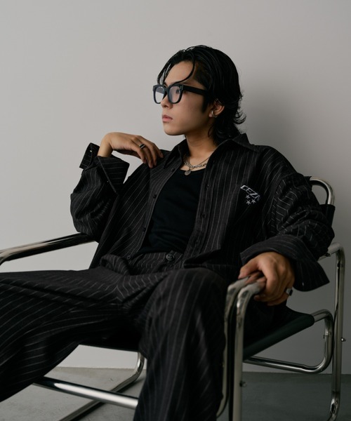 INTER FACTORY（インターファクトリー）の「CEZNA - アームシャーリングストライプシャツ - made in INTER FACTORY（シャツ/ブラウス・メンズ・ブラック/グレー・MEDIUM/LARGE）」の22枚目の写真