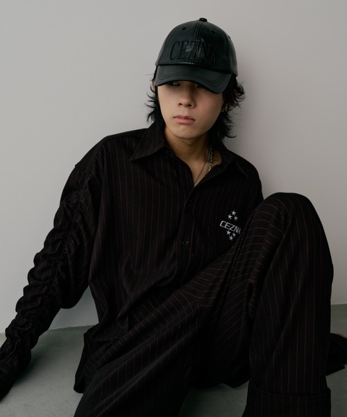 INTER FACTORY（インターファクトリー）の「CEZNA - アームシャーリングストライプシャツ - made in INTER FACTORY（シャツ/ブラウス・メンズ・ブラック/グレー・MEDIUM/LARGE）」の11枚目の写真