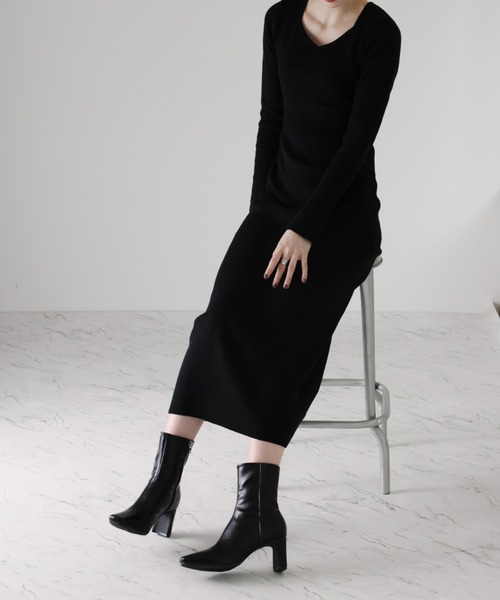 VIVIAN(ヴィヴィアン)の「スクエアトゥプレートヒールショートブーツ(ブーツ・レディース・シルバー/ブラック/ブラウン/アイボリー・LL/S/M/L)」の12枚目の写真