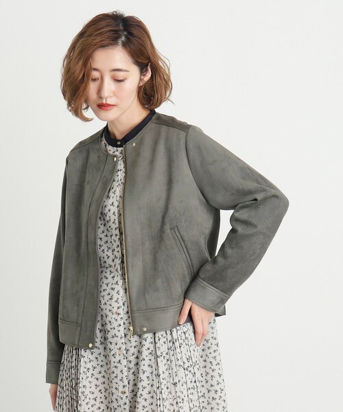 grove（グローブ）の「◆【雑誌掲載】スエードライクブルゾン（ブルゾン・レディース・ライトベージュ/ブラウン系その他/チャコールグレー・03/02/01/04/05）」の16枚目の写真