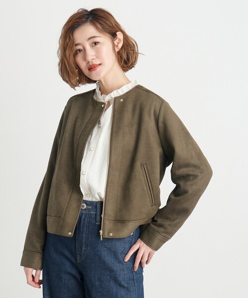 grove（グローブ）の「◆【雑誌掲載】スエードライクブルゾン（ブルゾン・レディース・ライトベージュ/ブラウン系その他/チャコールグレー・03/02/01/04/05）」の19枚目の写真