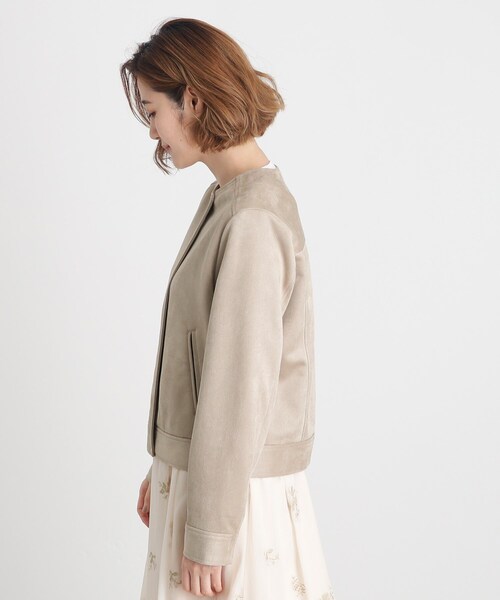 grove（グローブ）の「◆【雑誌掲載】スエードライクブルゾン（ブルゾン・レディース・ライトベージュ/ブラウン系その他/チャコールグレー・03/02/01/04/05）」の4枚目の写真