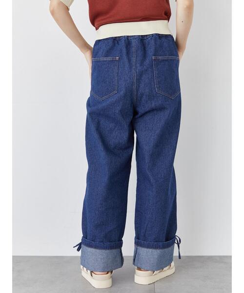 heihei リボンパンツ　ブルー　ネイビー ehka sopo（エヘカソポ）の「裾リボンパンツ（その他パンツ）」 - WEAR