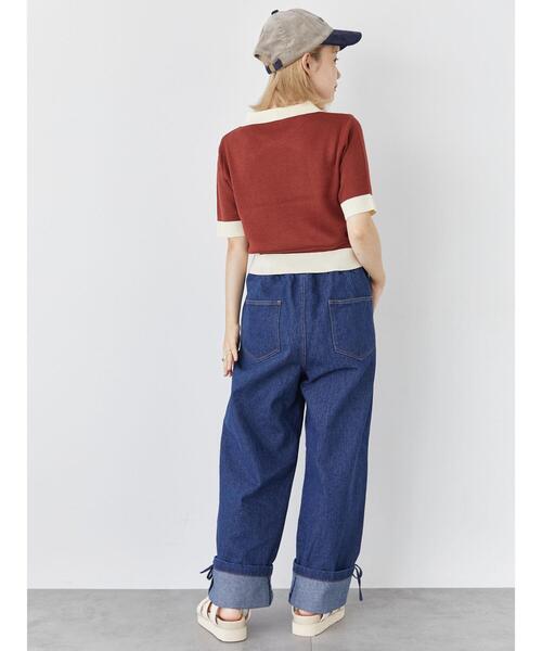 ehka sopo(エヘカソポ)の「裾リボンパンツ(その他パンツ・レディース・ピンク/ブラウン/ネイビー・F)」の9枚目の写真