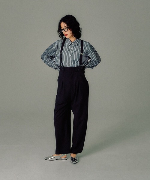 LEPSIM（レプシィム）の「【FOR I SERIES】ビスチェ＊シャツ2Pセット　146401（シャツ/ブラウス・レディース・ベージュ/チャコールグレー・FREE）」の9枚目の写真