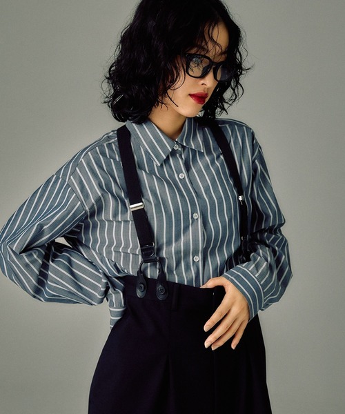 LEPSIM（レプシィム）の「【FOR I SERIES】ビスチェ＊シャツ2Pセット　146401（シャツ/ブラウス・レディース・ベージュ/チャコールグレー・FREE）」の12枚目の写真