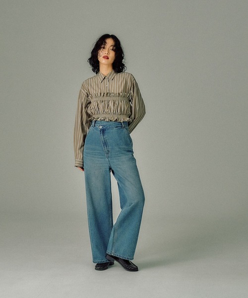 LEPSIM（レプシィム）の「【FOR I SERIES】ビスチェ＊シャツ2Pセット　146401（シャツ/ブラウス・レディース・ベージュ/チャコールグレー・FREE）」の22枚目の写真