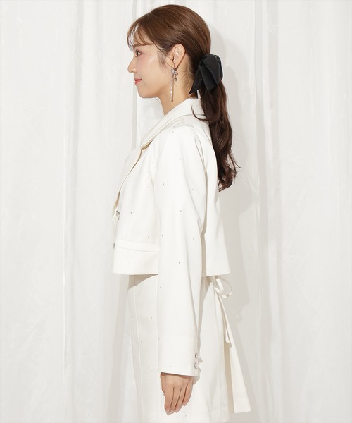 WILLSELECTION（ウィルセレクション）の「ホットフィットショートジャケット（テーラードジャケット・レディース・ブラック/ブラック系その他/オフホワイト・FREE）」の9枚目の写真